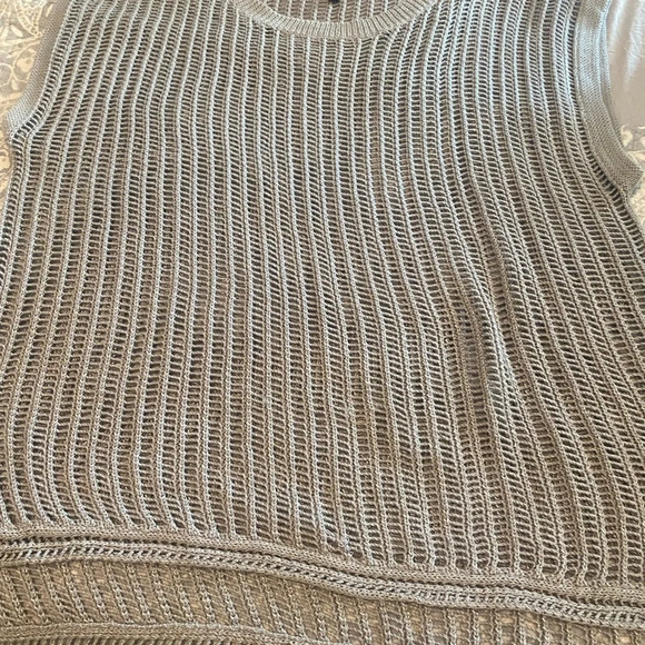 APT. 9 Sleeveless Sweater crochet size XL silver gray - Picture 4 of 6
